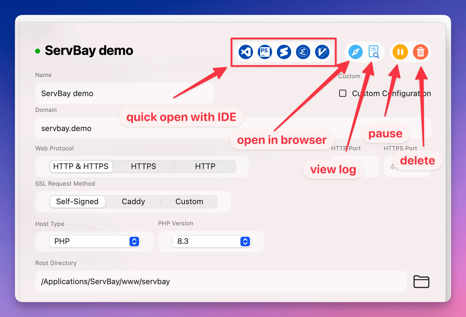 Añadiendo un Sitio Web de Forma Personalizada