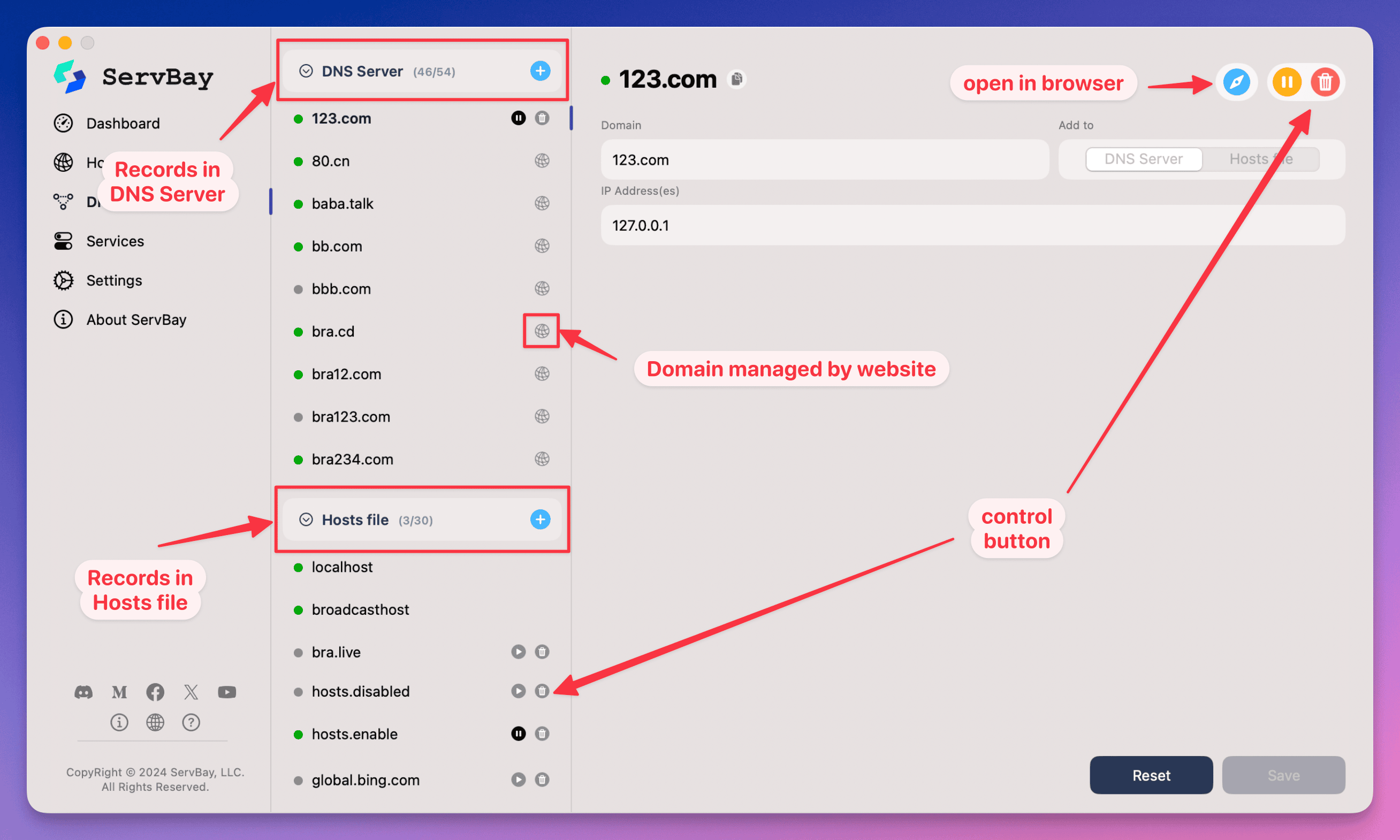 Introdução ao painel de gerenciamento DNS