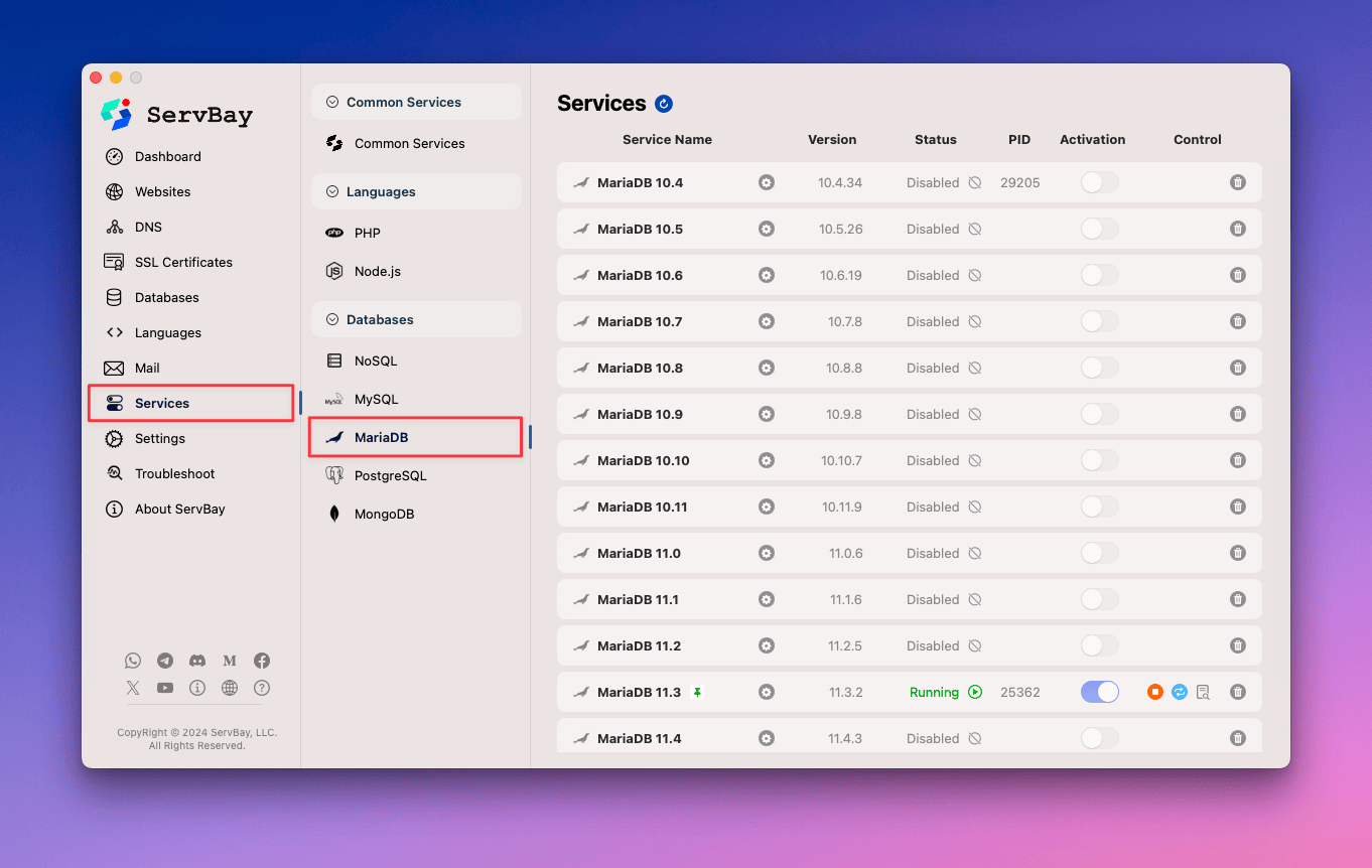 How to install the MariaDB server