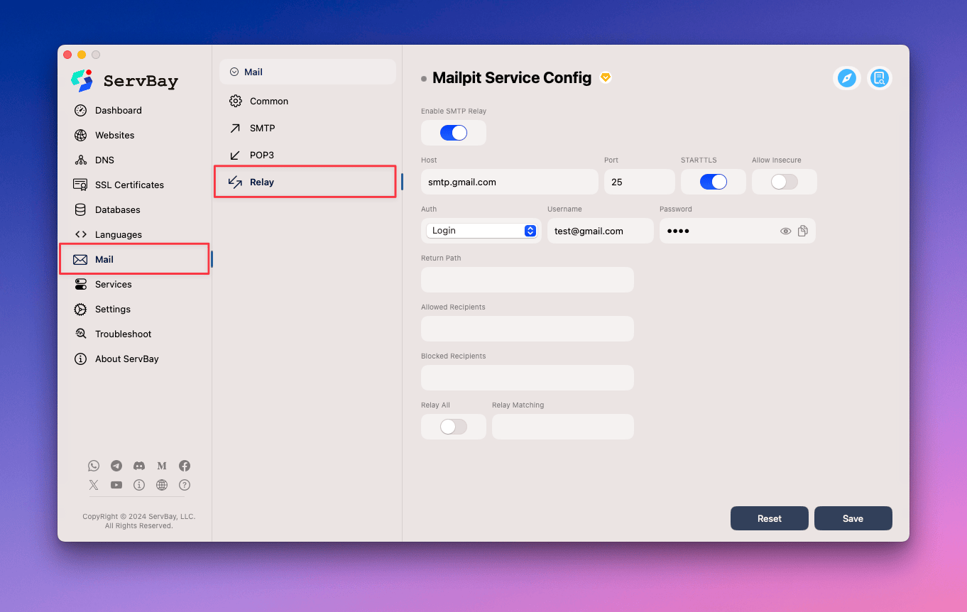 How to configure Mailpit’s email relay feature