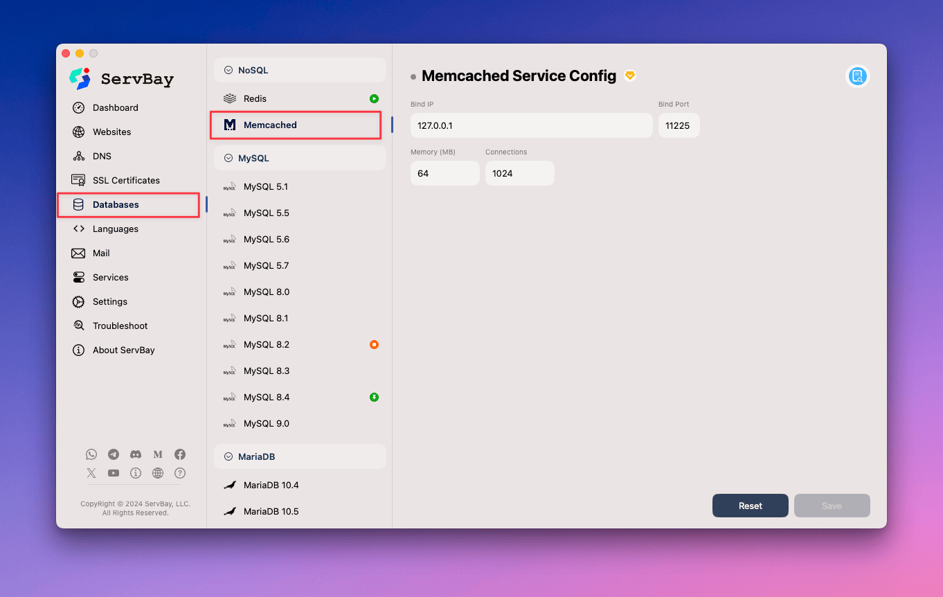 How to configure Memcached runtime parameters