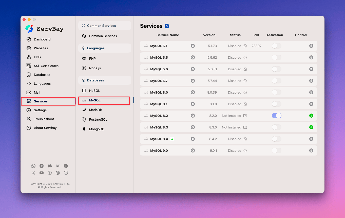 How to install the MySQL server