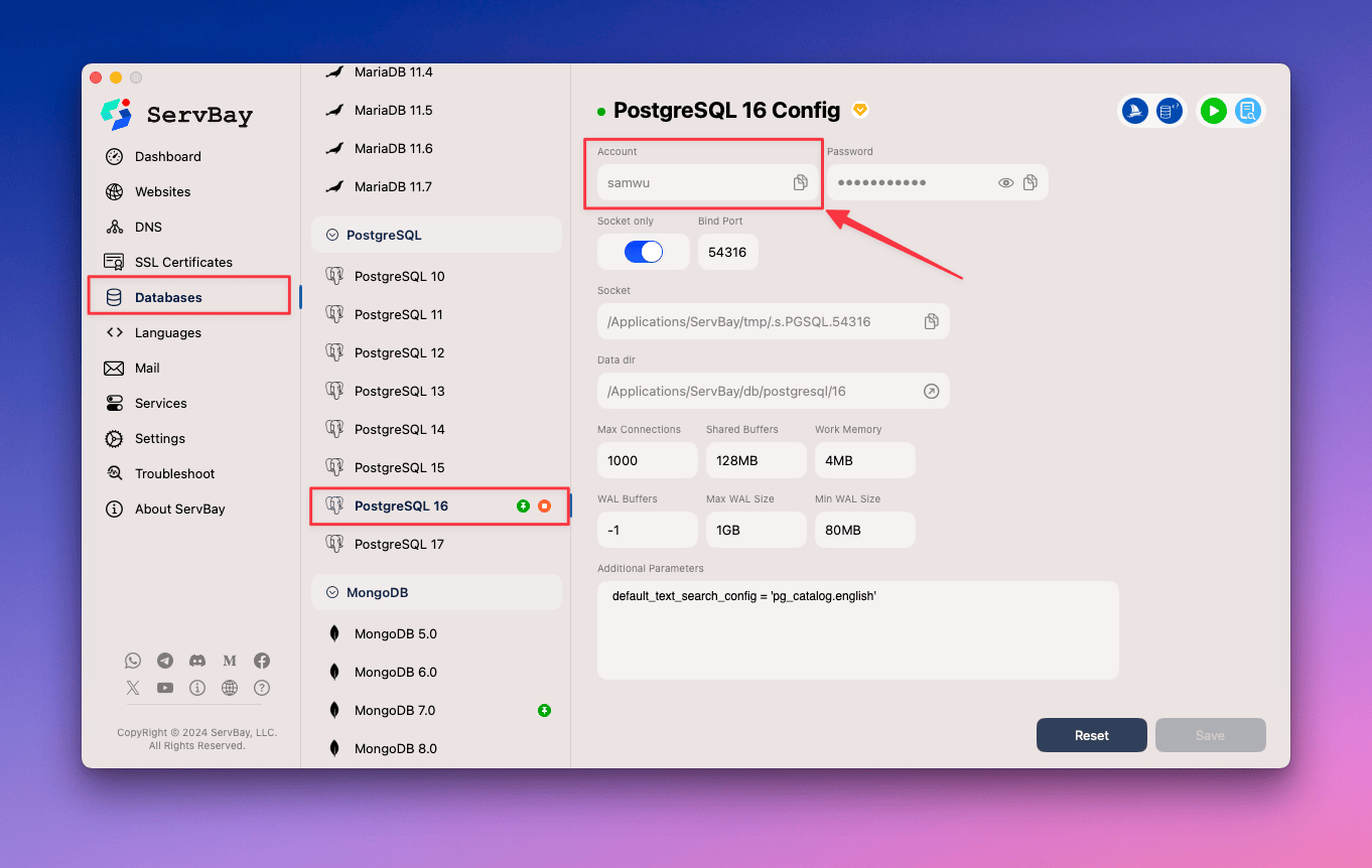 How to find the PostgreSQL admin account