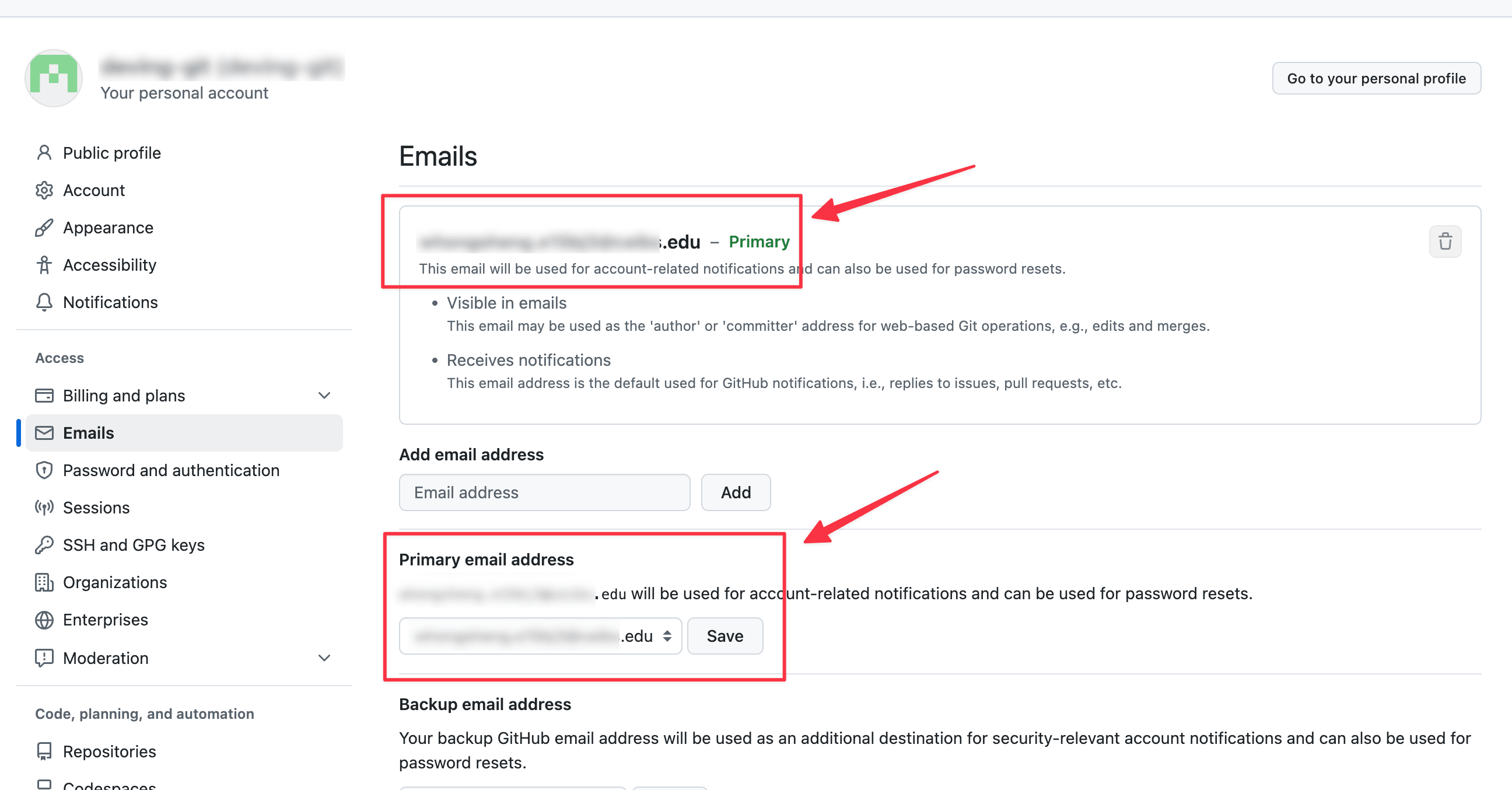 How to link an edu email on GitHub