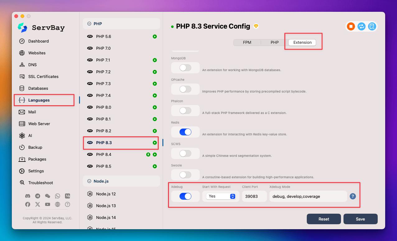 PHPStorm Start Listening
